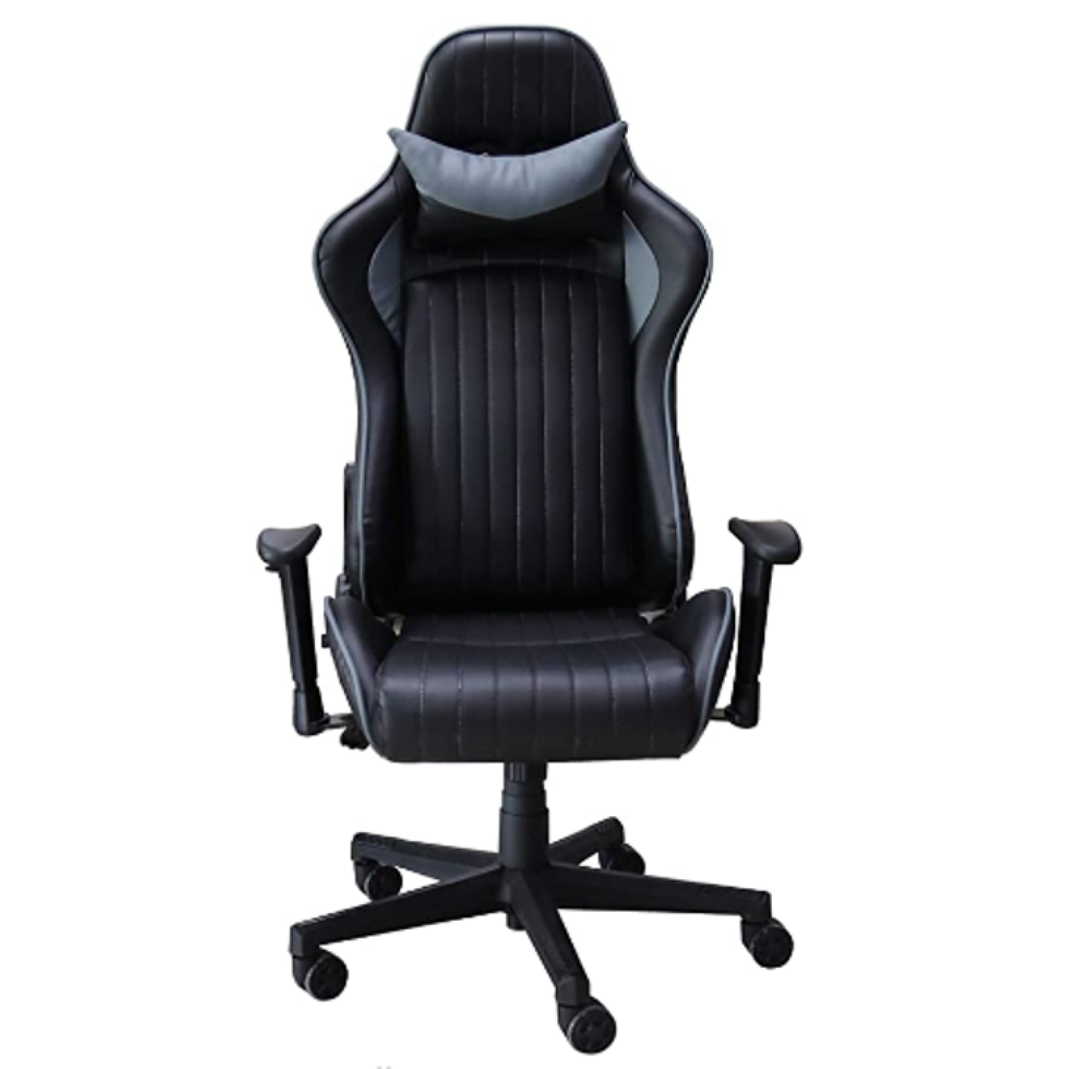 Alphason Senna Black and Grey Leather Fully Adjustable Gaming Chair Oak Furniture House
